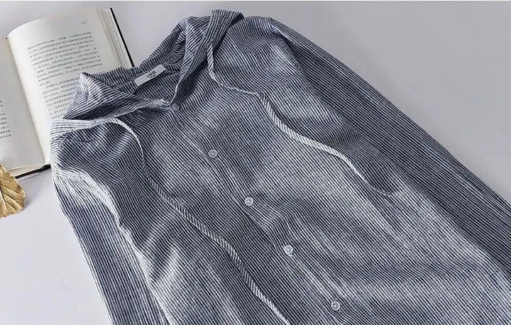 Levoire | Chemise En Lin Décontractée Avec Capuche Légère Et Respirante