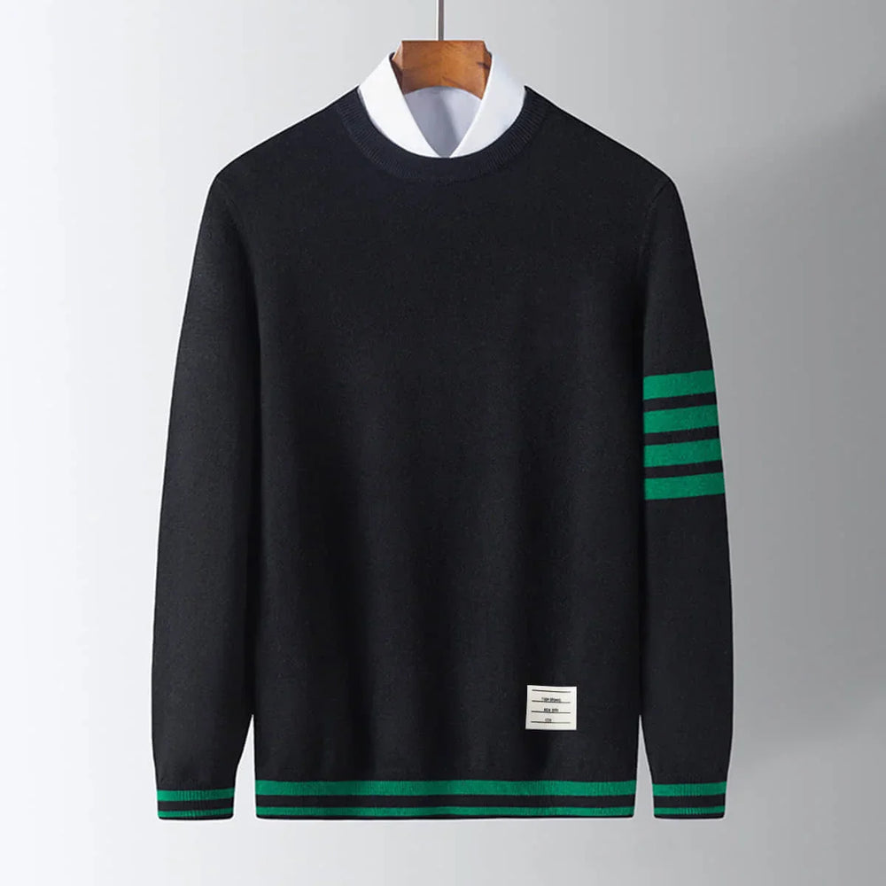Levoire | Style Décontracté Élégant Pull À Col Rond Pour Hommes Noir