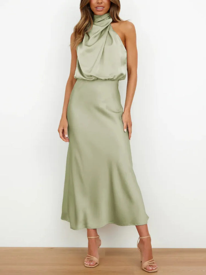Levoire | Robes De Soirée En Satin Séduisantes Pour Dames Vert ouvert