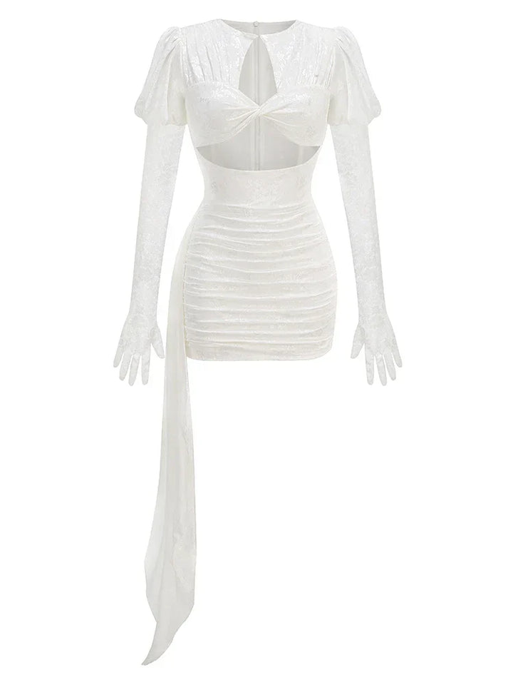 Levoire | Nouvelle Robe Mini Sexy Avec Des Gants Longs Blanc