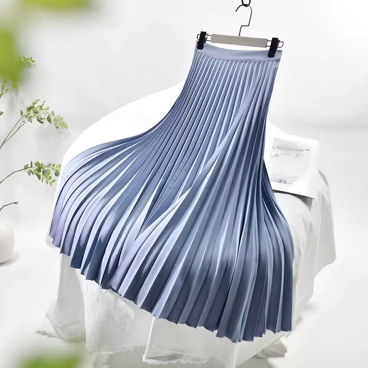 Levoire | Jupe en velours plissée à taille haute Bleu pastel
