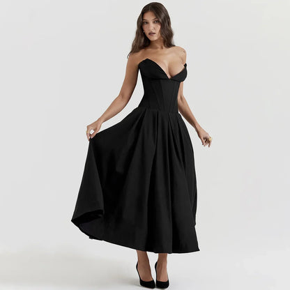 Levoire | Robe Longue Style Corset À Épaules Dénudées
