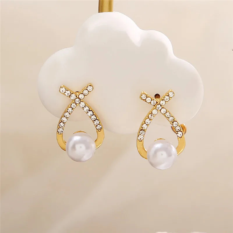 Levoire | Boucles D'Oreilles Avec Fermoir En Perles Couleur Or