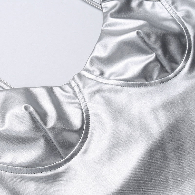 Levoire | Robe Midi À Bretelles Spaghetti Métalliques