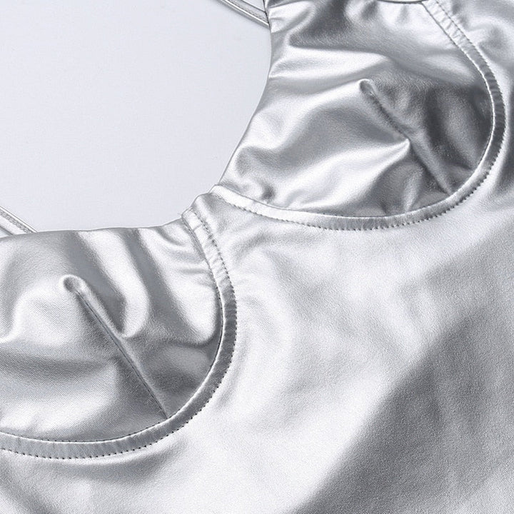Levoire | Robe Midi À Bretelles Spaghetti Métalliques