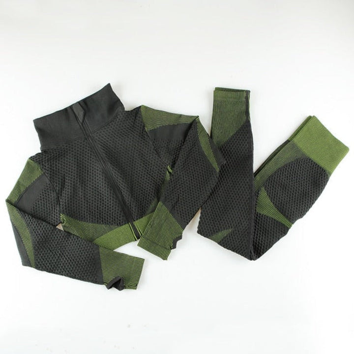 Levoire | Ensemble De Vêtements De Sport Avec Haut À Fermeture Éclair Vert