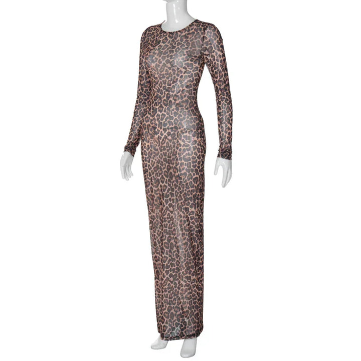 Levoire | Robe De Fête En Mesh Léopard