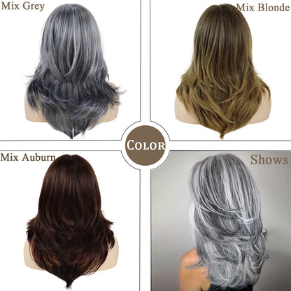 Levoire | Perruque Grise Longue Synthétique Pour Un Look De Cheveux Élégant