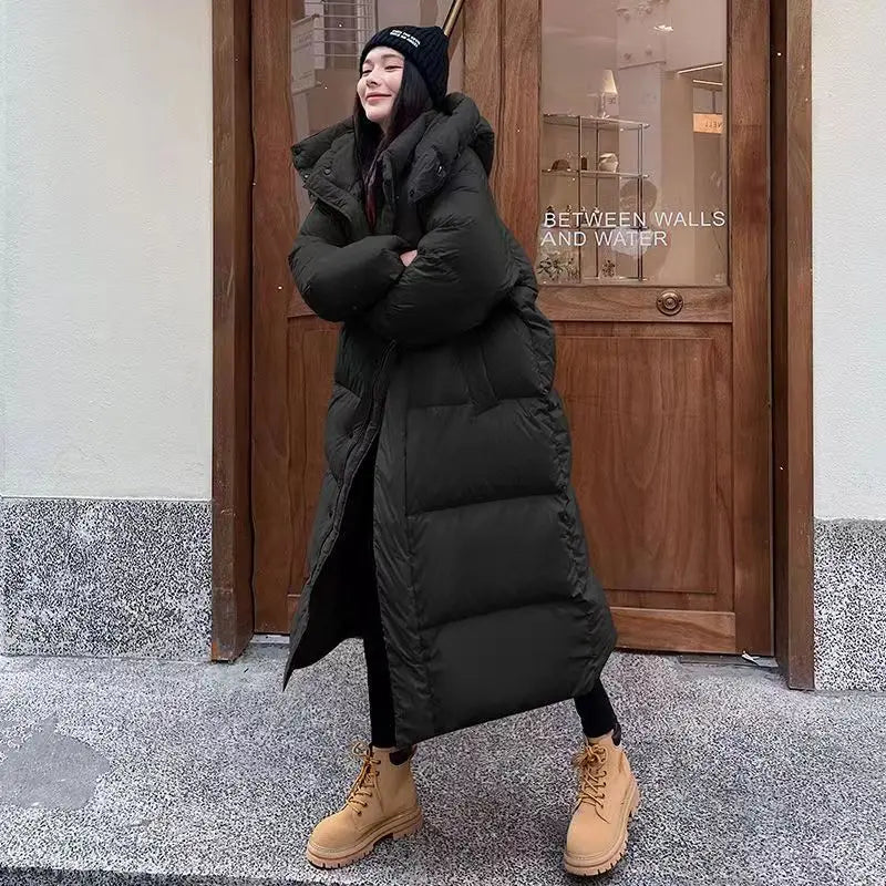 Levoire | Long Stylish Down Jacket T-With Hood Noir