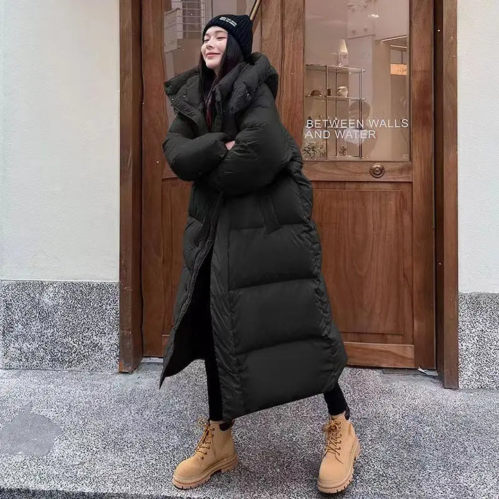 Levoire | Long Stylish Down Jacket T-With Hood Noir