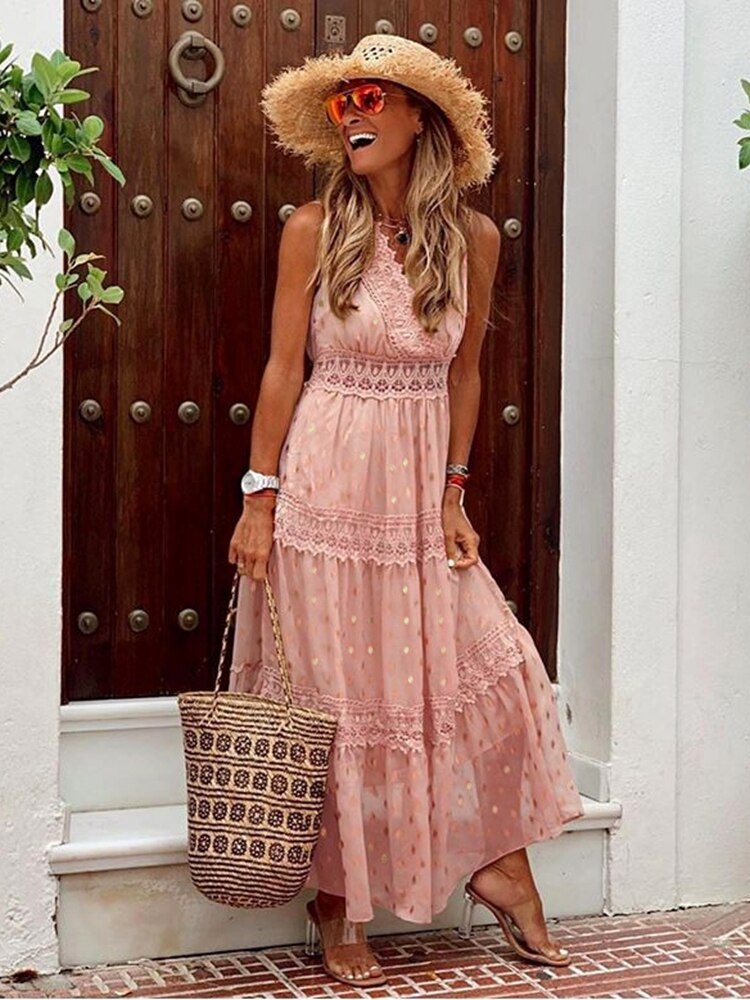 Levoire | Robe Chic Confortable Et Élégante Rose