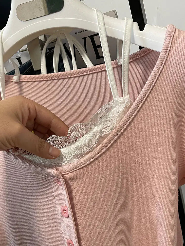 Levoire | Modernes, Élégant T-Shirt À Manches Longues Pour Femmes Avec Détails En Dentelle