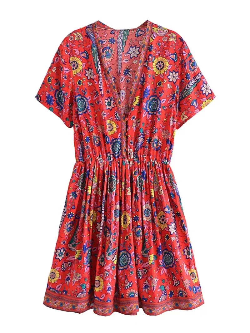 Levoire | Robe Bohème Paon Rouge