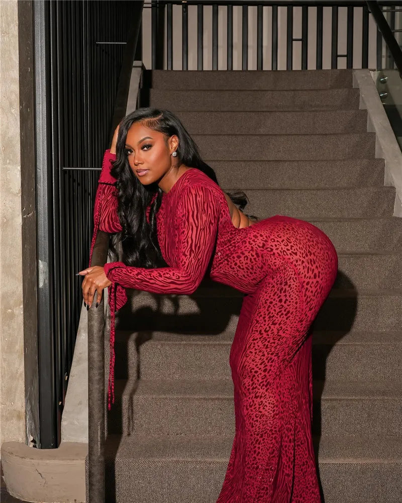 Levoire | Imprimé Léopard-Zèbre-Médium-Avec Capuche-Maxi Robe