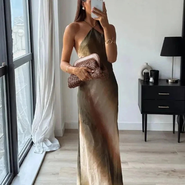 Levoire | Élégante robe tie-dye Marron