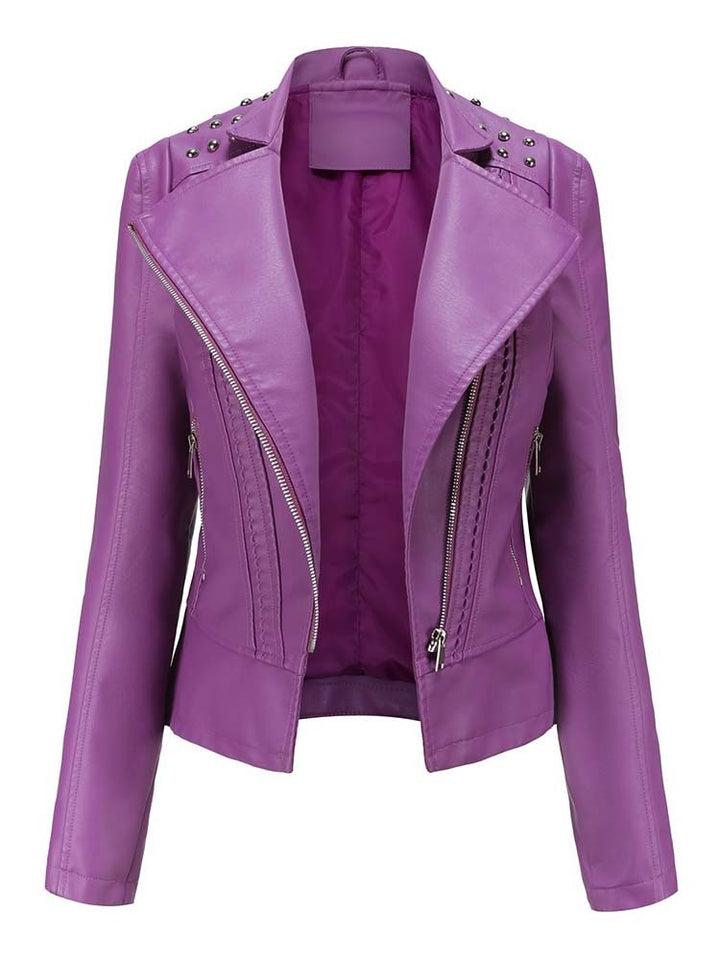 Levoire | Veste En Cuir Pu Élégante Pour Femmes Lilas