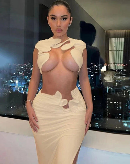 Levoire | Dyi Ujevn Micro Crop + Long Jupe Set Jaune