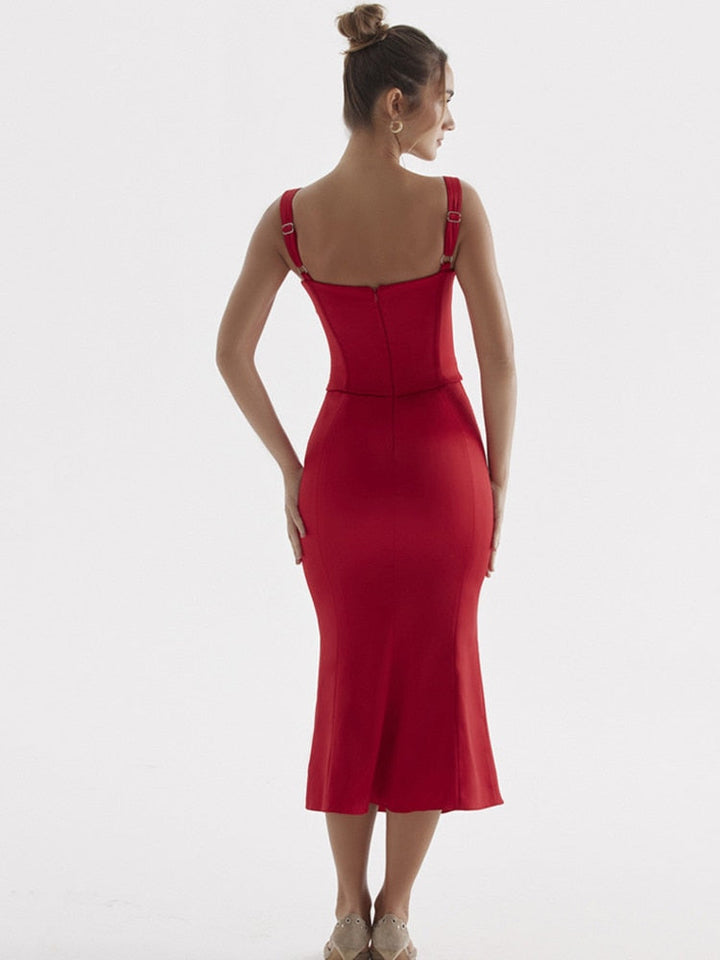 Levoire | Corset À Lacets Sans Bretelles Robe Midi