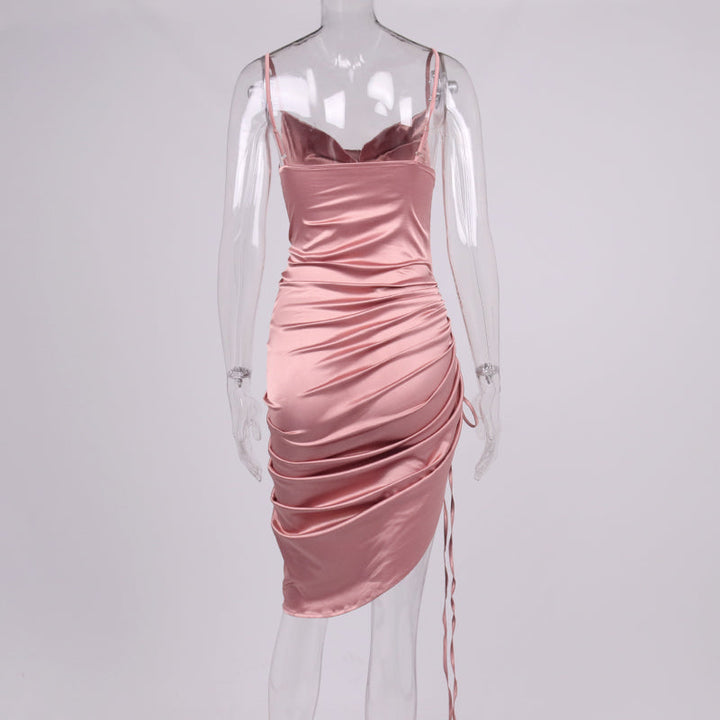 Levoire | Silke Bardot Ruché Corset Midi Robes