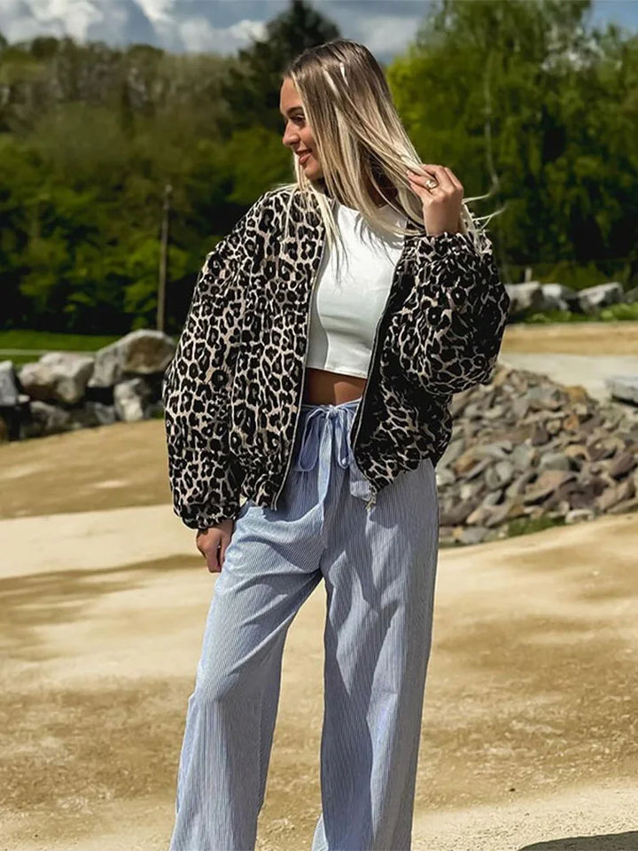 Levoire | Veste Rétro À Manches Longues Léopard