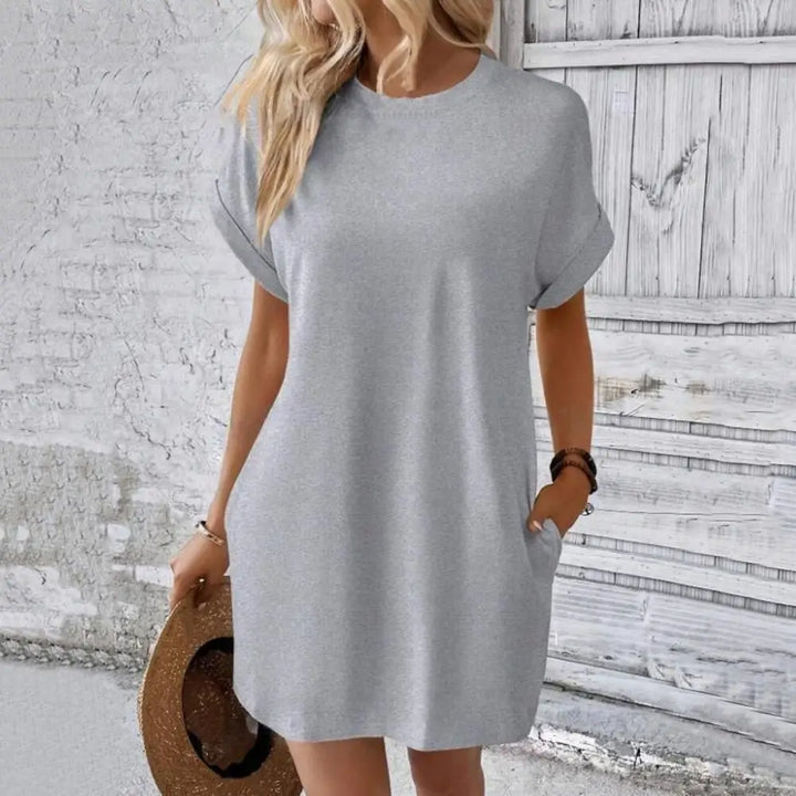 Levoire | Robe vintage surdimensionnée à manches courtes pour femme Gris clair