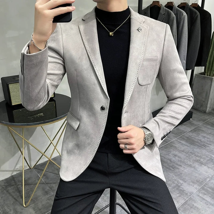 Levoire | Slim Fit Affaires & Temps Libre Veste Pour Hommes Gris
