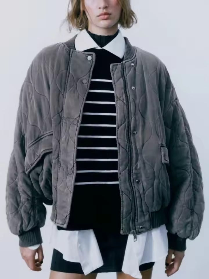Levoire | Grande Taille Veste Bombardier Avec Design Doublé Pour Femmes