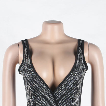 Levoire | Robe Maxi V En Cristal Dyp