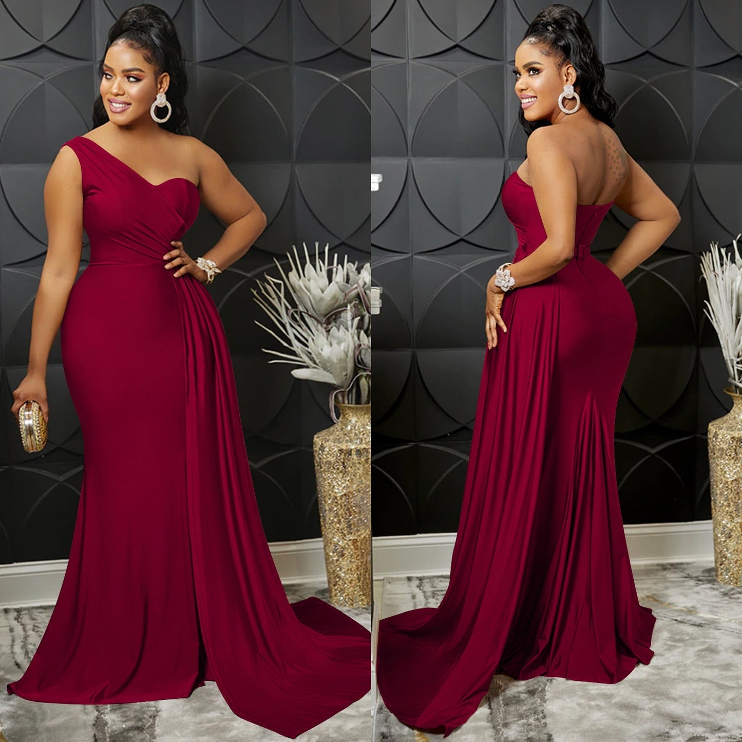 Levoire | En- Épaule Haute Combinaison Robe Maxi