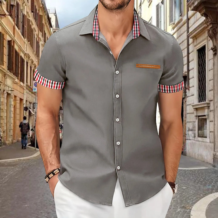 Levoire | Chemise Confortable À Manches Courtes D'Été Décontractée Gris