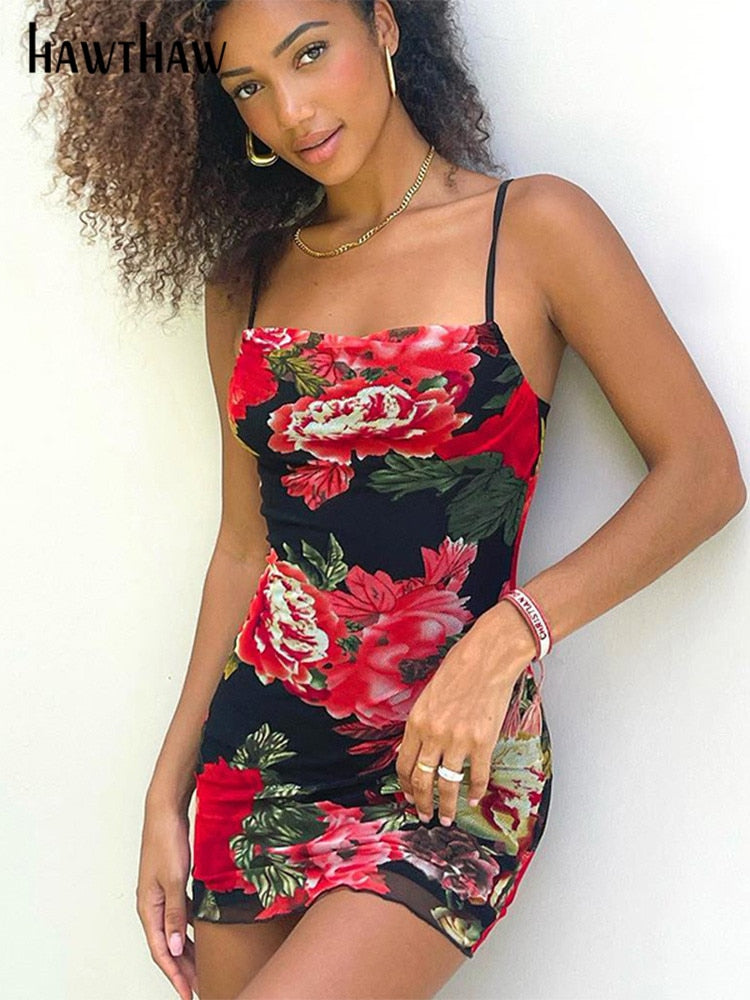 Levoire | Flora Mesh Robe Mini Bodycon
