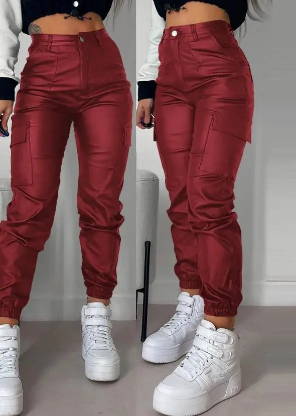 Levoire | Pantalon cargo en cuir Rot