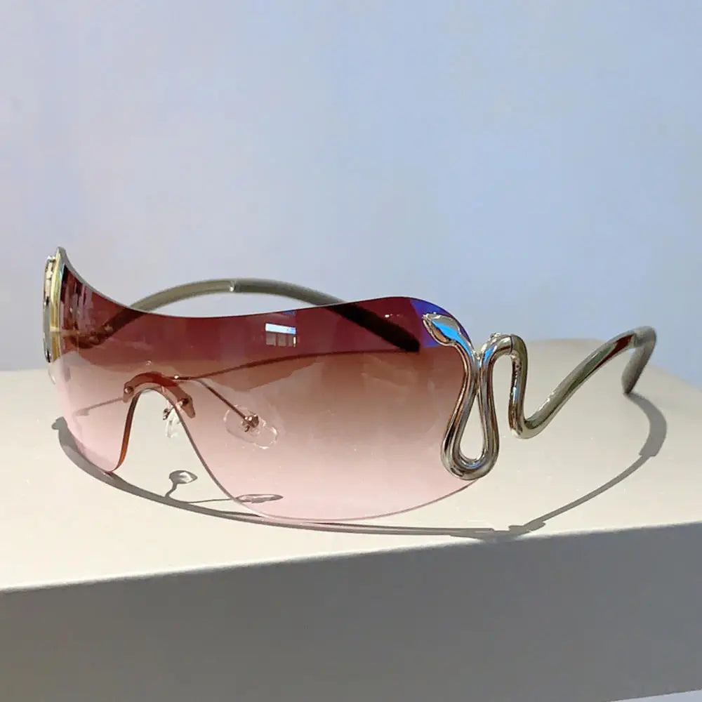 Levoire | Y2K Grande Taille Lunettes De Soleil Années 2000 Tee Rose