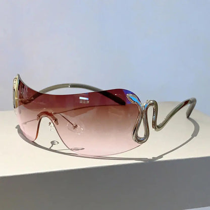 Levoire | Y2K Grande Taille Lunettes De Soleil Années 2000 Tee Rose