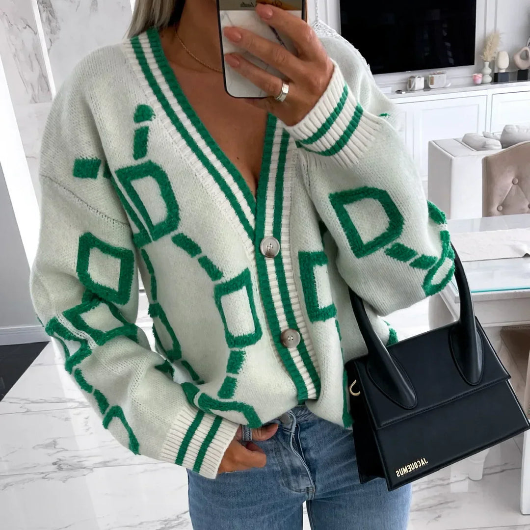 Levoire | Veste Tricot Tendance Avec Design Géométrique
