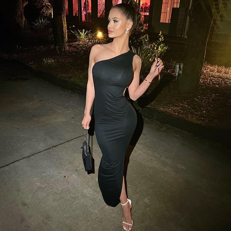 Levoire | Noir Fils Perle Jupe Longue Robe