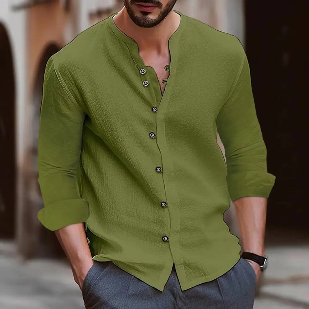 Levoire | Chemise Pour Hommes Moderne Et Confortable À Manches Longues Vert