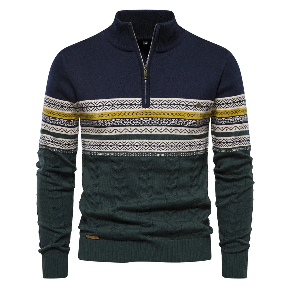 Levoire | Pull Fair Isle Avec Demi-Fermeture Éclair