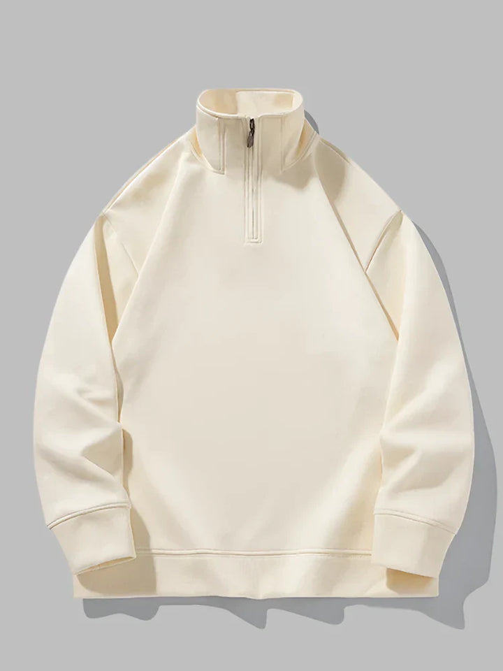Levoire | Pull Élégant Pour Hommes Avec Zip Pour Le Quotidien Beige