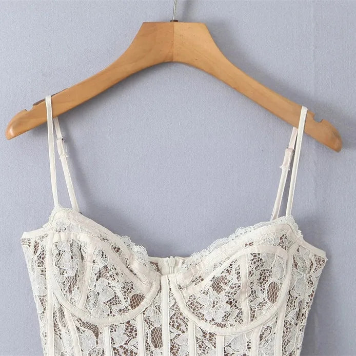 Levoire | Robe Mini En Dentelle De Récolte De Vin