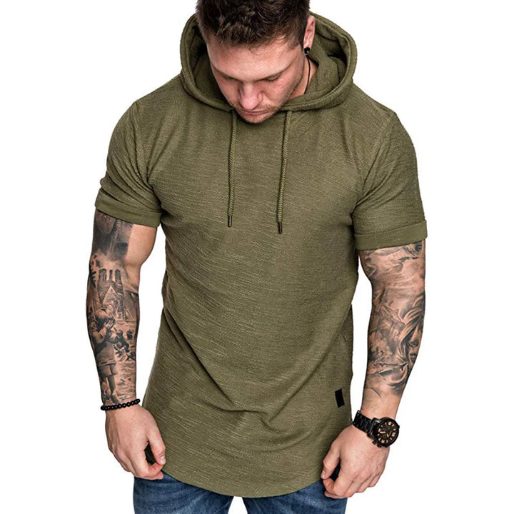 Levoire | Sweat à Capuche Homme Manches Courtes avec Cordon Vert olive