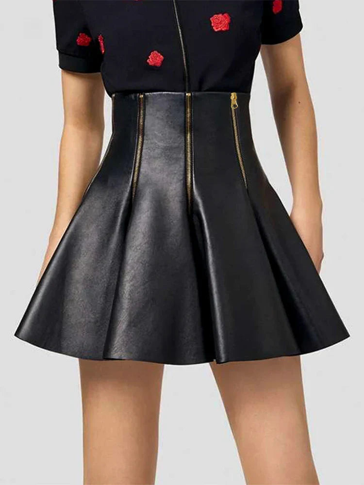 Levoire | Mini-Jupe En Faux Cuir Noir