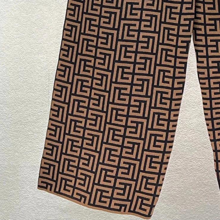 Levoire | Style Européen 3 Pièces V-Entraînement Femmes Tricot -Haut-Pantalons Ensemble