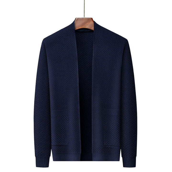 Levoire | Gilet en tricot à manches longues avec coupe ajustée et poches Gris de mer