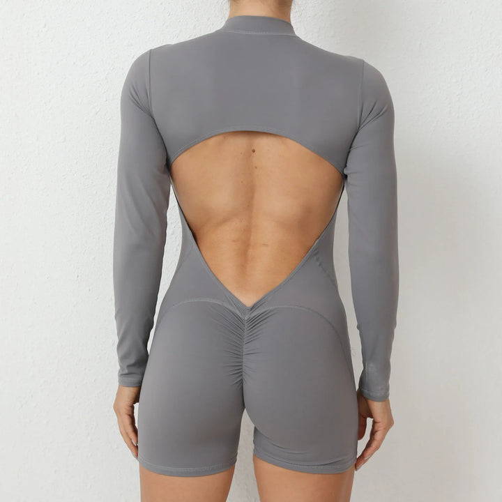 Levoire | Combinaison De Yoga Avec Décolleté Dans Le Dos Gris