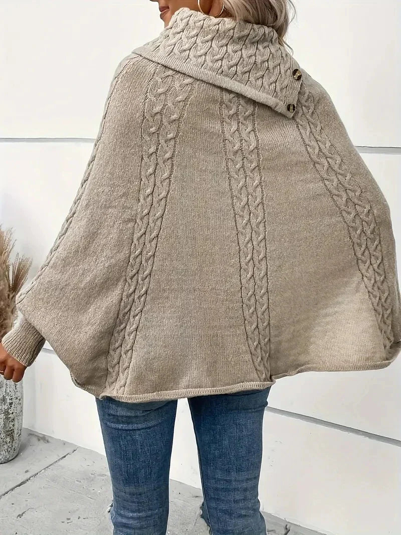Levoire | Pull Col Haut Manches Chauve-Souris Poncho