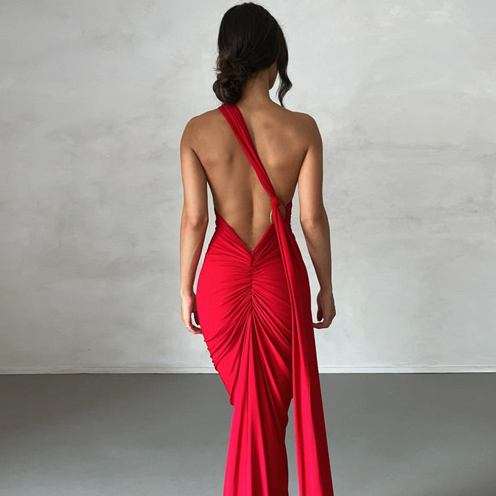 Levoire | Une Épaule Dos Lié Sans Manches Maxi-Vêtements