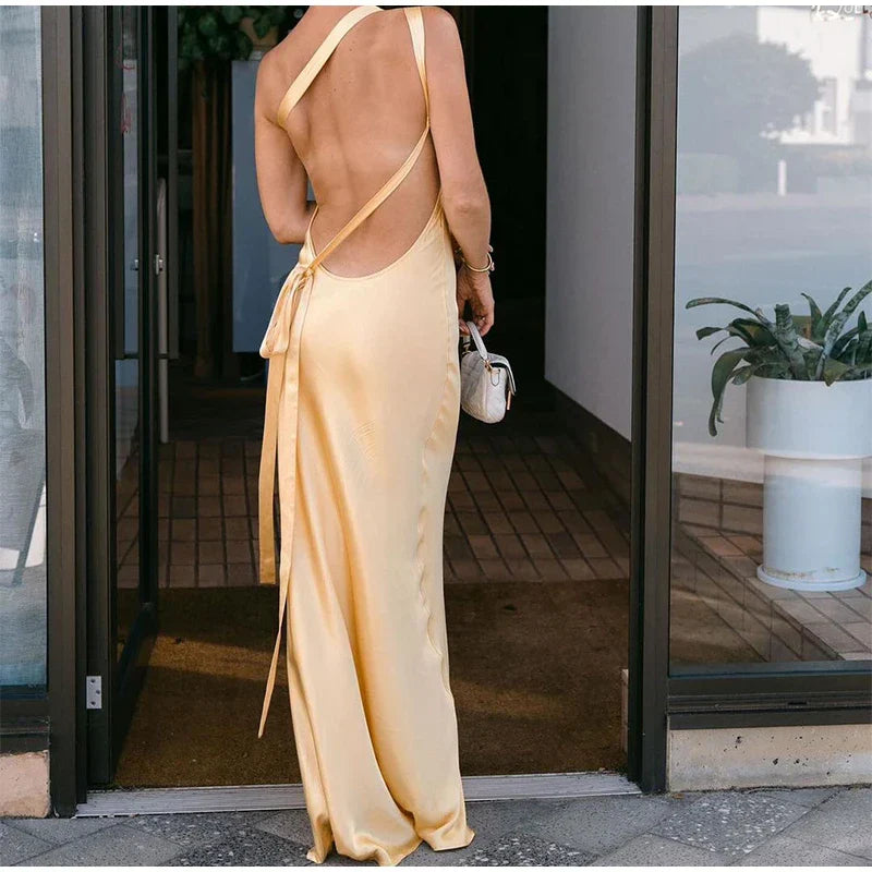 Levoire | Robe Maxi Sans Manches Jaune