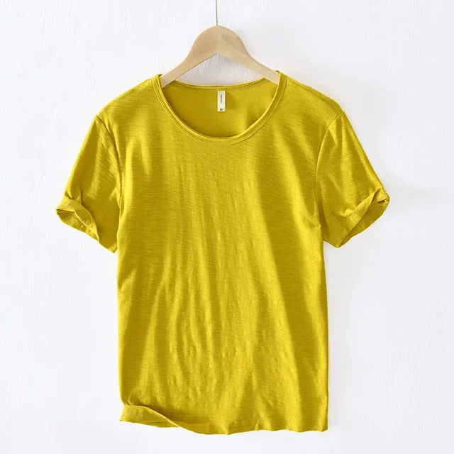 Levoire | T-Shirt Homme Slim Fit En Coton Jaune
