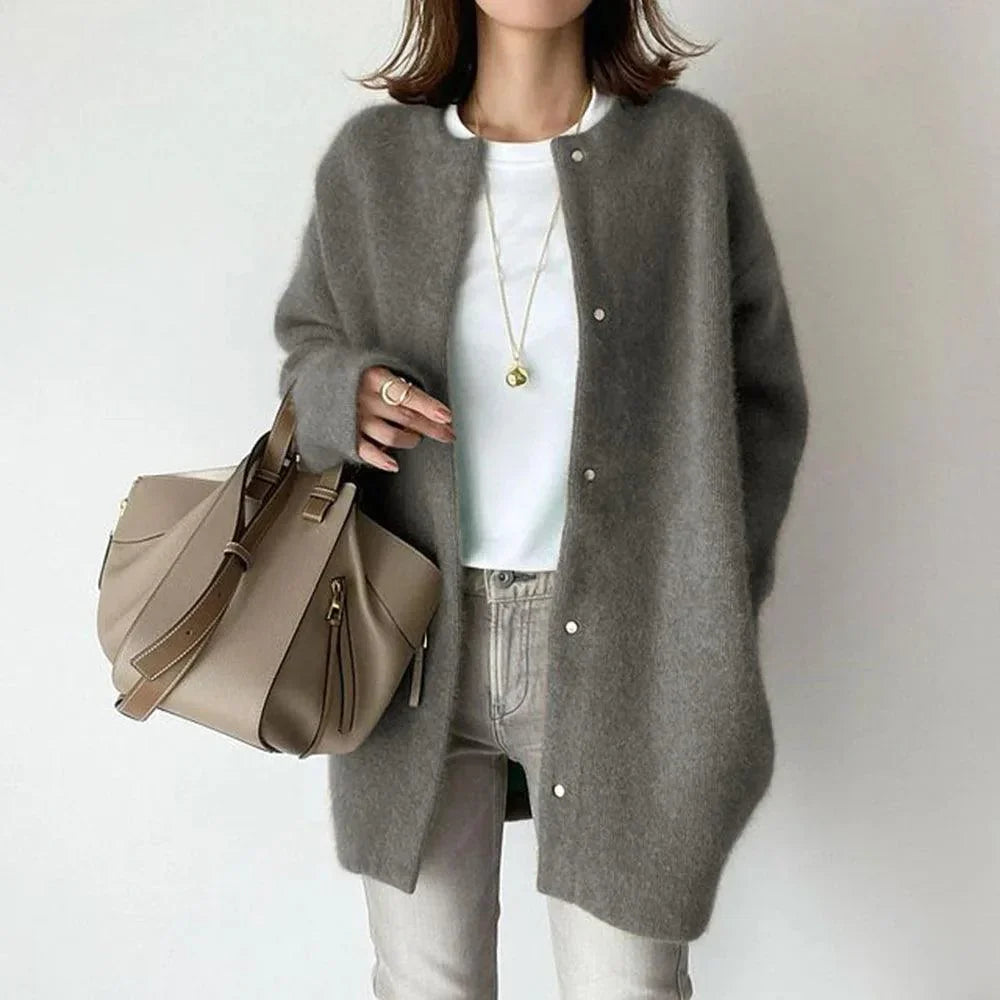 Levoire | Veste En Tricot Élégante Gris YKSIKOKO